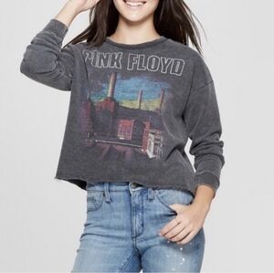Pink Floyd Women's Graphic Long Sleeve Gray Sweatshirt.